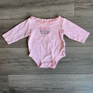 Carter’s Baby Girl Long Sleeve Ruffle Onesie Bodysuit “Daddy’s Favorite Girl”